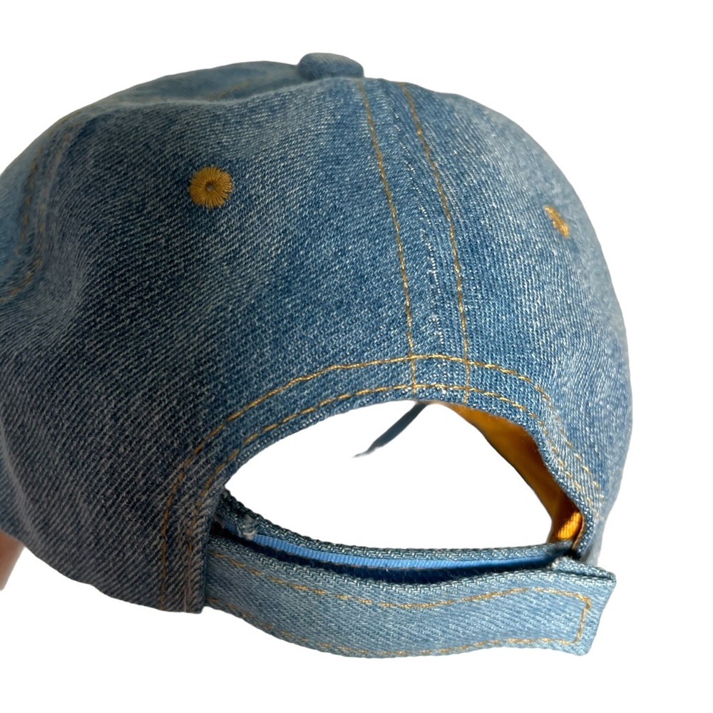 “LOVE” Denim Baseball Cap With Rhinestone Embellishments Adjustable Strap - Picture 4 of 7